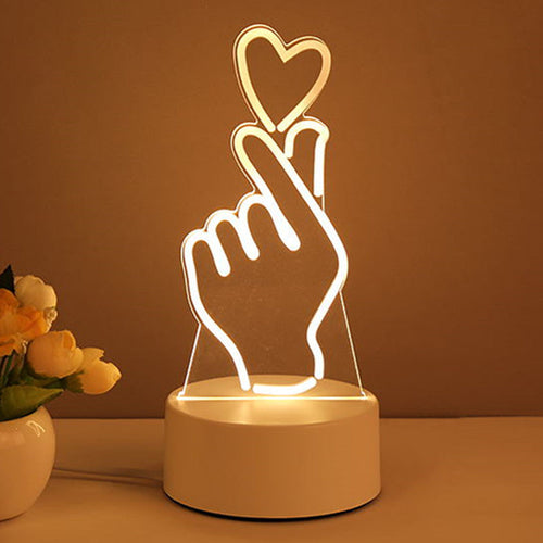 3D Lamp Acrylic USB LED Night Lights Neon Sign Lamp Xmas Home