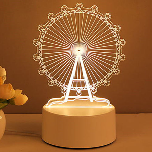 3D Lamp Acrylic USB LED Night Lights Neon Sign Lamp Xmas Home