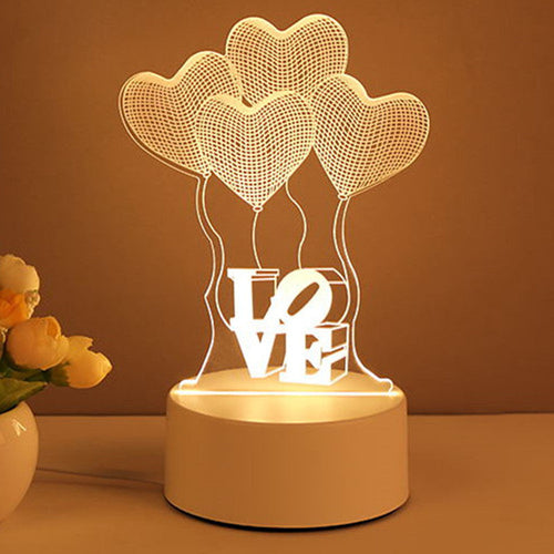 3D Lamp Acrylic USB LED Night Lights Neon Sign Lamp Xmas Home