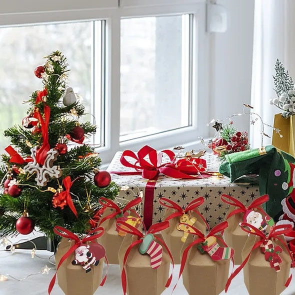 ELITE CASA 24-pcs-christmas-gift-boxes-with-ribbon