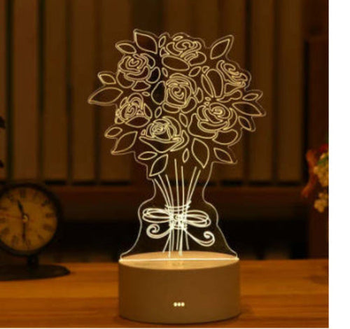 3D Lamp Acrylic USB LED Night Lights Neon Sign Lamp Xmas Home
