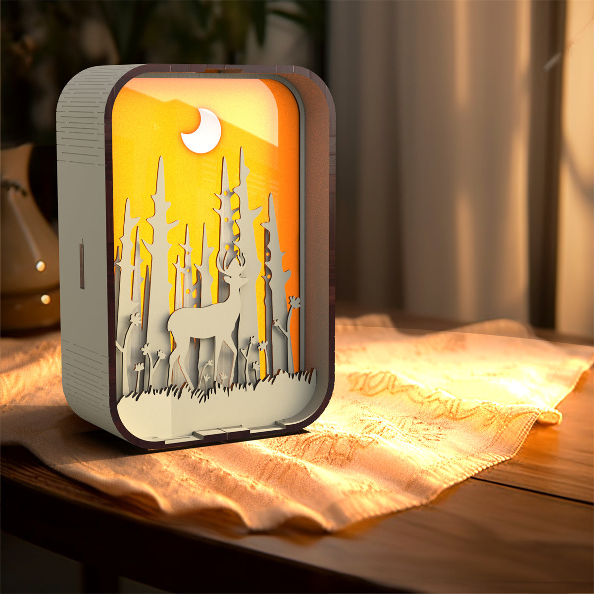 Handcrafted Wooden Lamp Simple Design Bedside Light Home Decor Gift