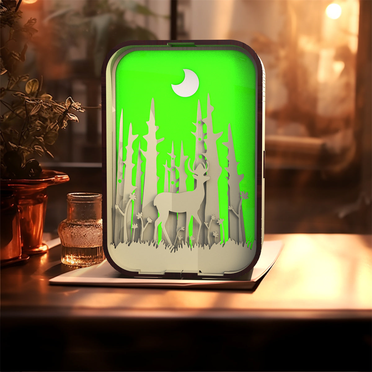 Handcrafted Wooden Lamp Simple Design Bedside Light Home Decor Gift