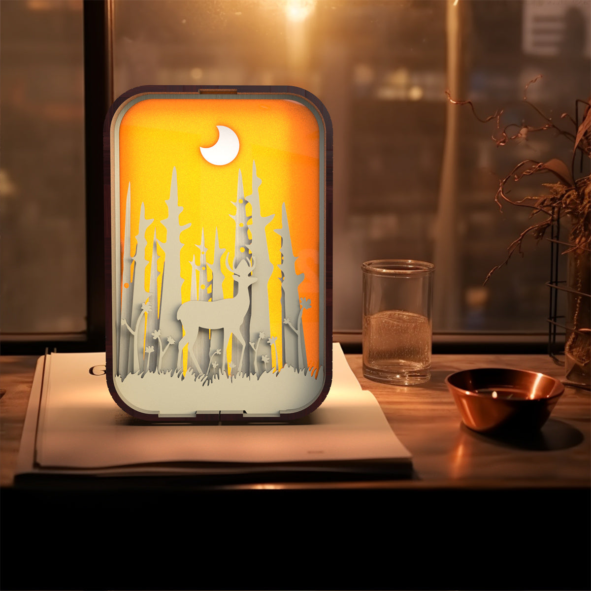 Handcrafted Wooden Lamp Simple Design Bedside Light Home Decor Gift