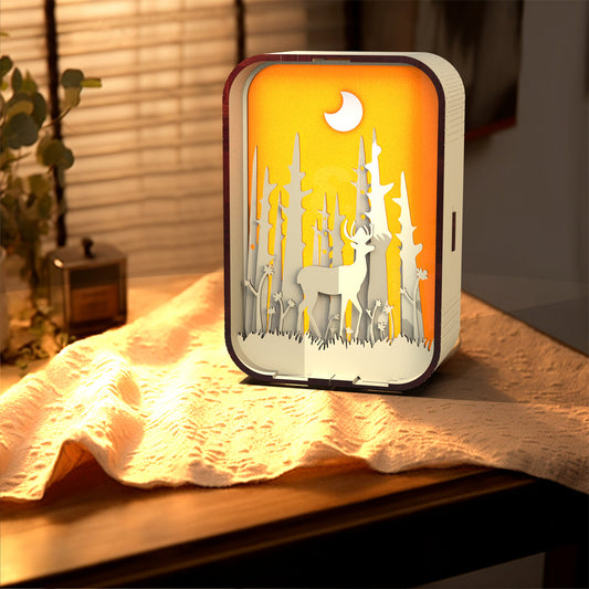 Handcrafted Wooden Lamp Simple Design Bedside Light Home Decor Gift