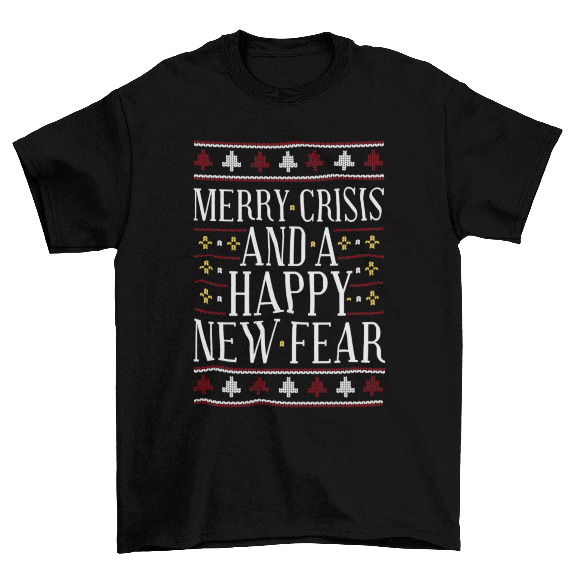 ELITE CASA Merry Crisis Ugly Sweater Tee