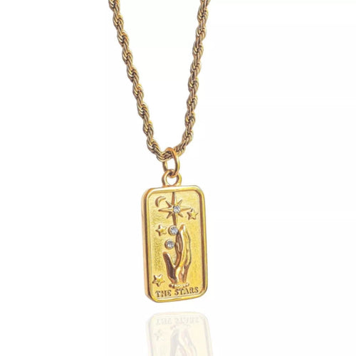 18K Gold-Plated Tarot Card Necklace