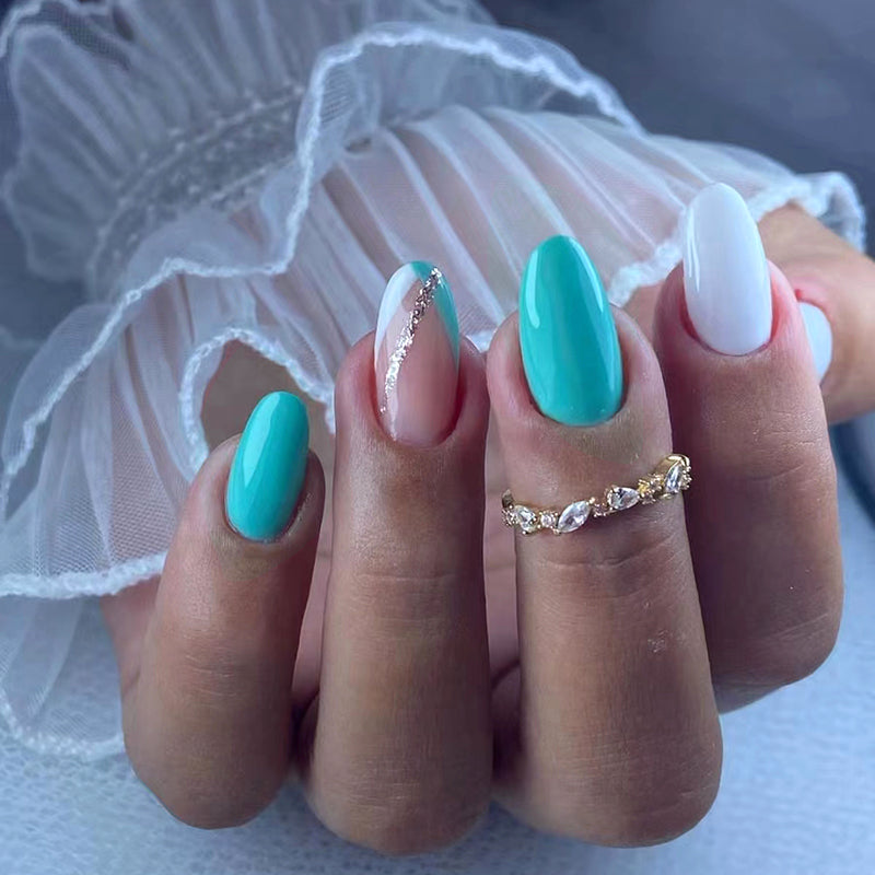 Press On Nails Kit with Glue and gel stickers Reusable Tips