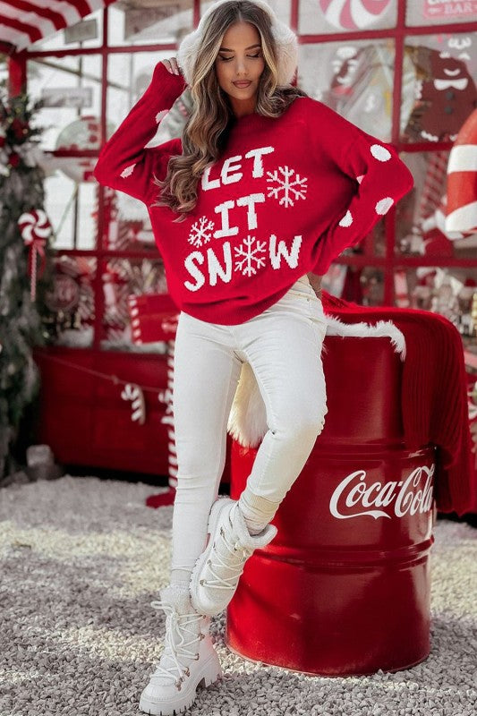 ELITE CASA LET IT SNOW Holiday Sweater