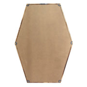 Dark Wood Hexagonal Frame Wall Mirror