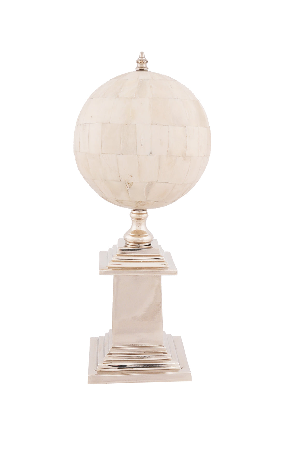 6.5inches x 6.5inches x 14.5inches Bone Globe With Alluminum Base