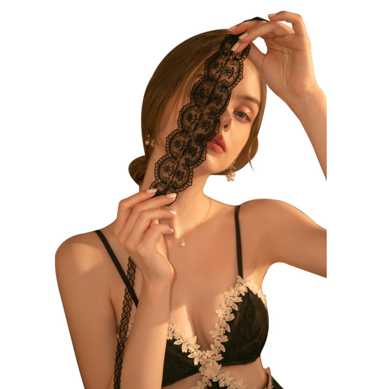 Erotic Lingerie Lace Perspective Embroidered Hollow Eye Mask