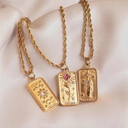 18K Gold-Plated Tarot Card Necklace