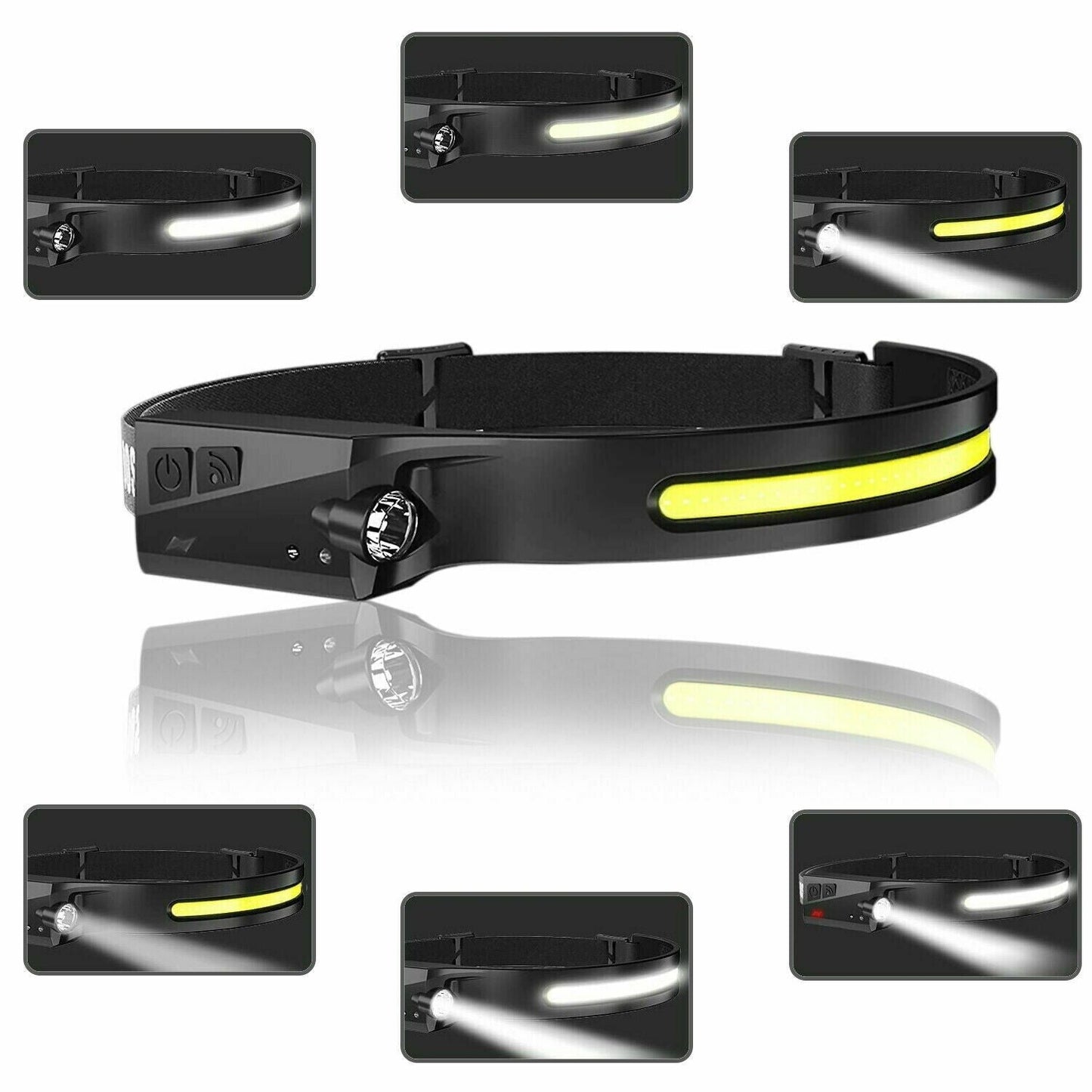 ELITE CASA COB LED USB Rechargeable Headlamp Torch