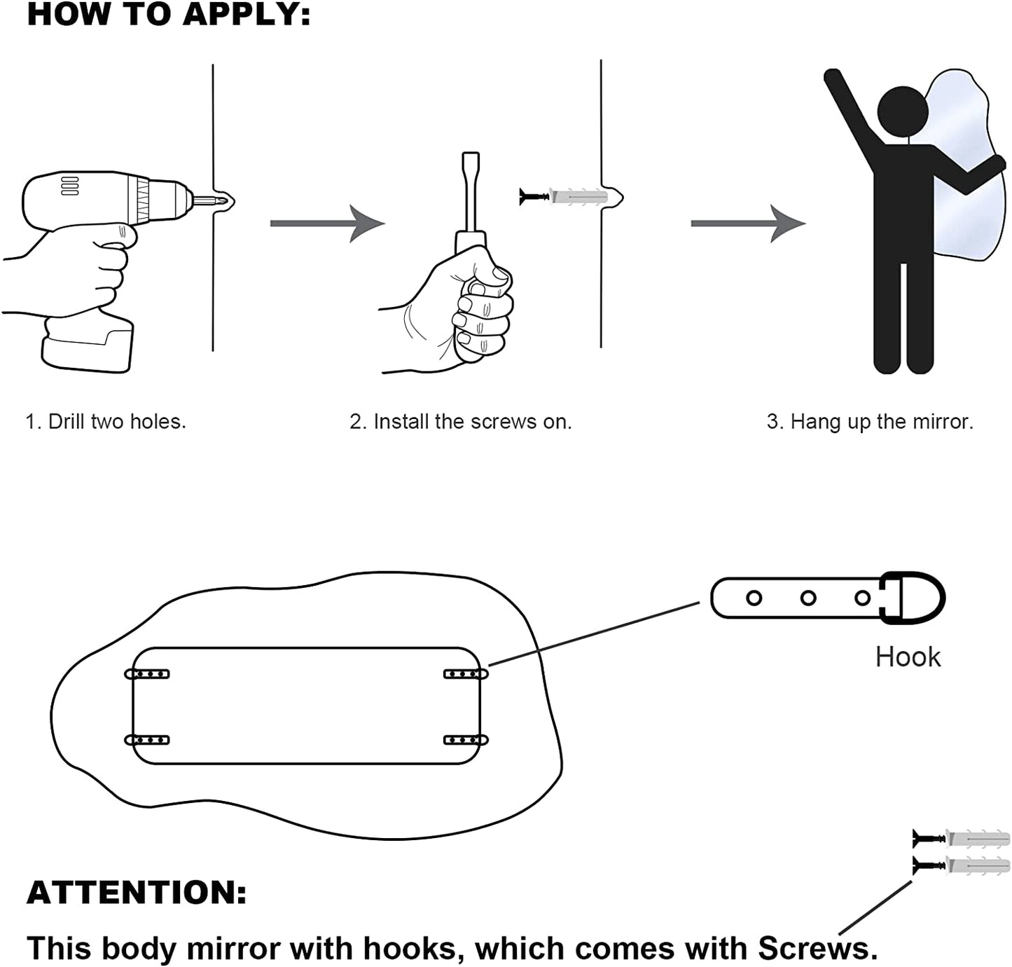 Irregular Asymmetrical Decorative Wall Mirror 31.5 x 17.7