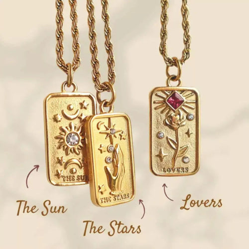 18K Gold-Plated Tarot Card Necklace