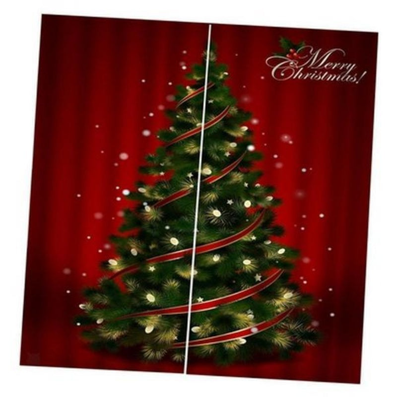 ELITE CASA Christmas Pattern Curtains for Living Room & Bedroom