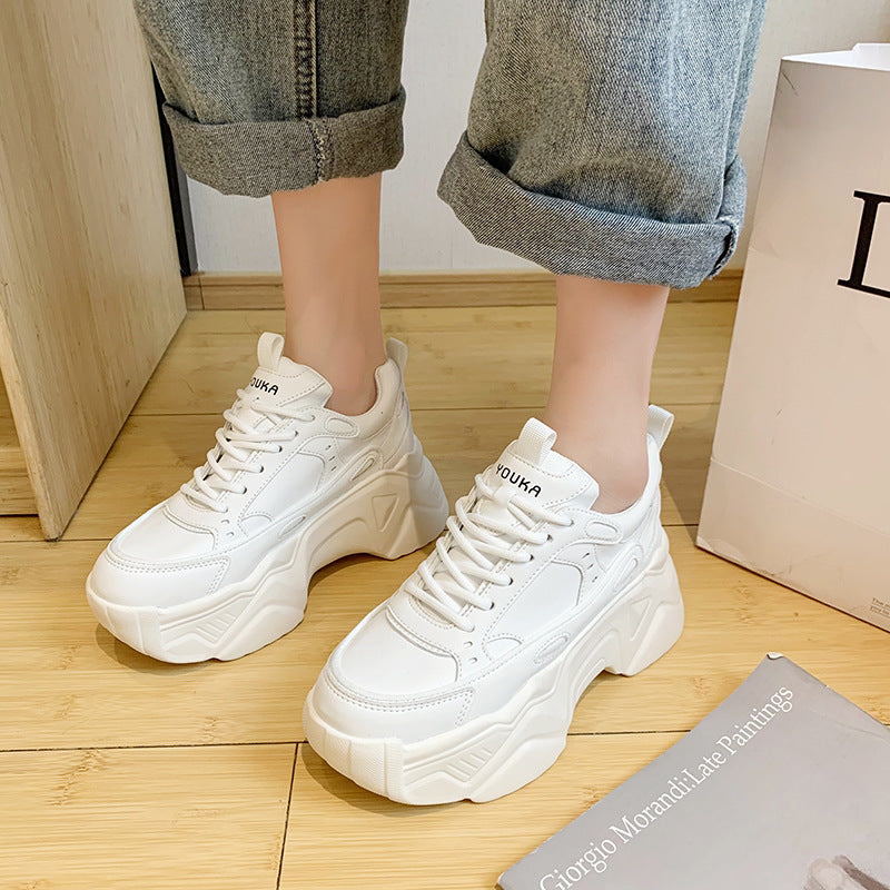 Chunky Platform Sneakers for Women Fashionable Fall Casual Sports