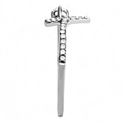 DA145 - High polished (no plating) Stainless Steel Ring with AAA Grade