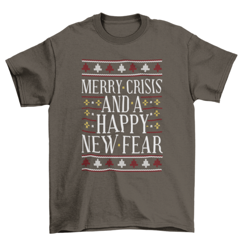 ELITE CASA Merry Crisis Ugly Sweater Tee