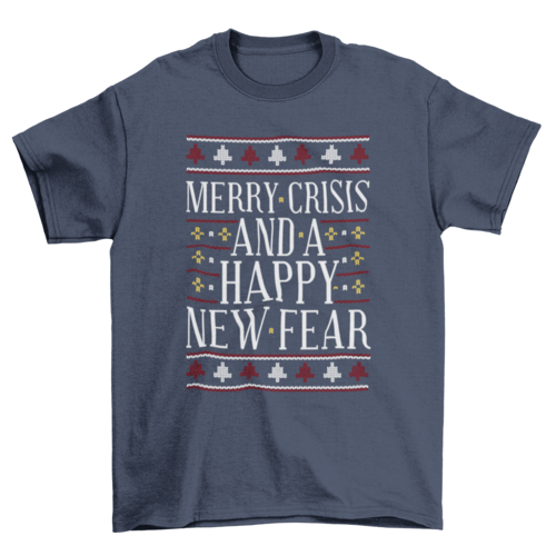 ELITE CASA Merry Crisis Ugly Sweater Tee