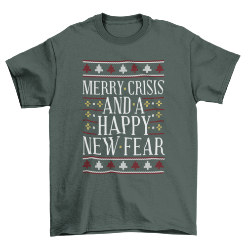 ELITE CASA Merry Crisis Ugly Sweater Tee