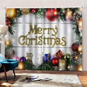 ELITE CASA Christmas Pattern Curtains for Living Room & Bedroom