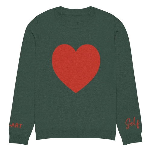 ELITE CASA Heart Knitted Crew Neck Sweater