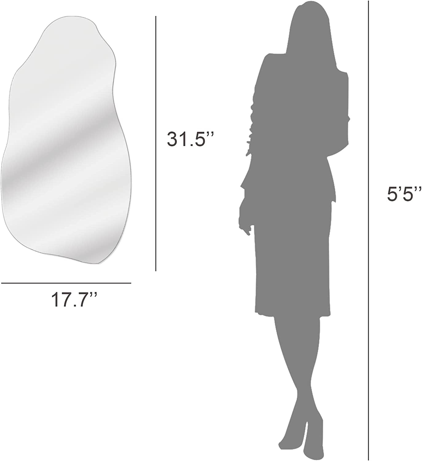 Irregular Asymmetrical Decorative Wall Mirror 31.5 x 17.7