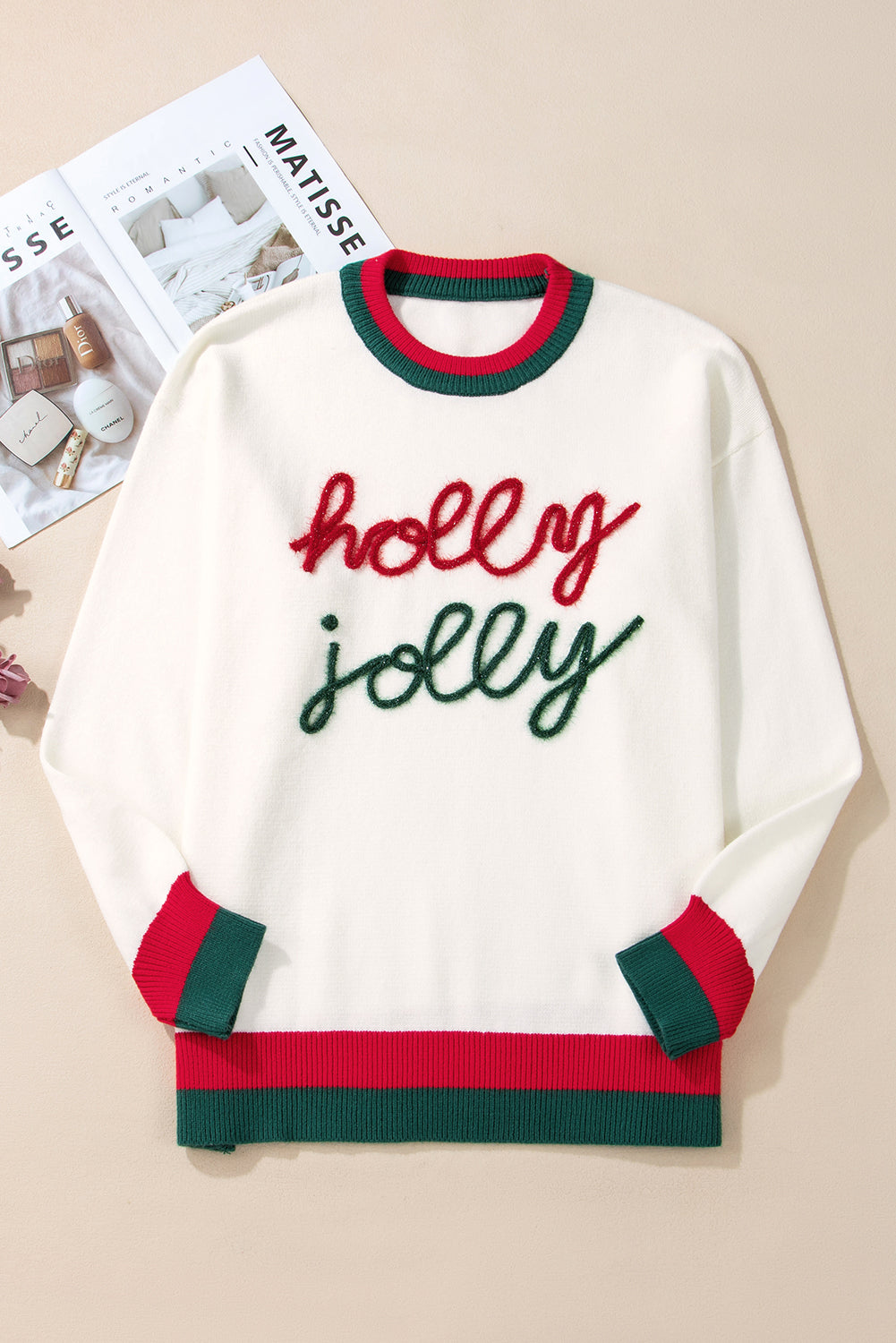 ELITE CASA Plus Size Christmas Holly Jolly Sweater