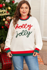 ELITE CASA Plus Size Christmas Holly Jolly Sweater