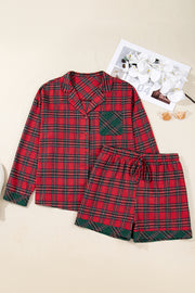 ELITE CASA Plus Size Christmas Plaid Pajama Set