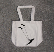 ELITE CASA Flying Bird Swing Cotton Canvas Tote Bag