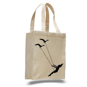 ELITE CASA Flying Bird Swing Cotton Canvas Tote Bag